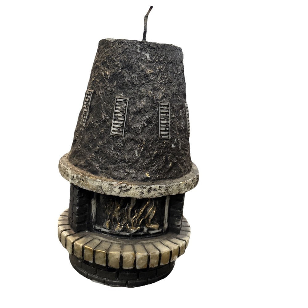 Charcoal Colored Fireplace Hearth Candle New  Roughly 6.5" T, Bottom Base 3.25"